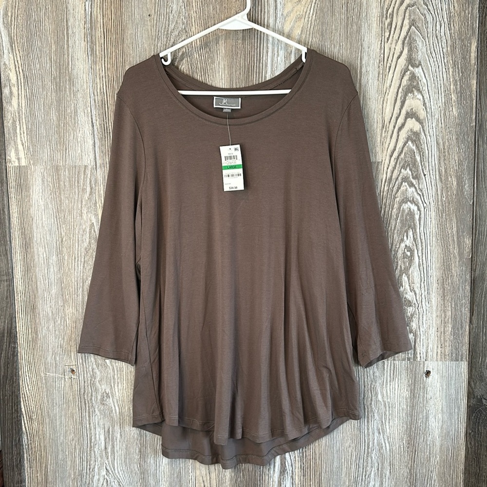 JM Collection grayish tunic, L